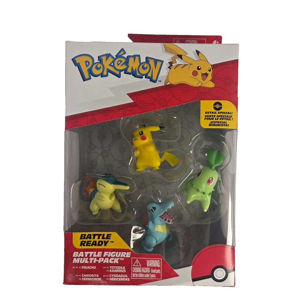 Pokemon Battle Figure Multi-Pack Pikachu Cyndaquil Totodile Chikorita New